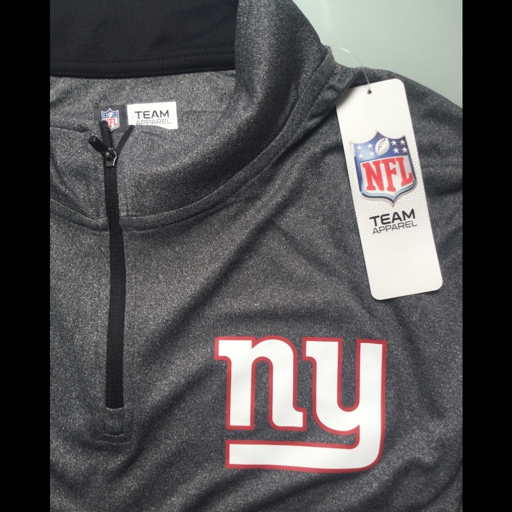 NY Giants NFL Quarter Zip Men’s Pullover Top New York Lightweight Shirt Large - Picture 7 of 13